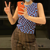 Yipinpay Printed Y2K Knitted Women's Tank Tops Summer Harajuku Vintage Crop Tee Streetwear Aesthetic Cute Shirts 2023 Cuteandpsycho