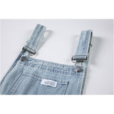 yipinpay Pants Women's Suspender Jeans 2023 Spring Plus Size Streetwear Baggy Braces Pants Vintage Blue Mom Denim Braces Trouser