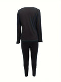 Yipinpay Independent Station Large Size Women's Long-Sleeved Trousers Two-Piece Suit In Solid Color