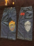 Yipinpay Baggy Jeans Y2K Original Hip-Hop Vintage Pattern Jeans Street Men Rest