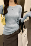 Yipinpay Bamboo Hemp Long-Sleeved Stretch Bottoming Women's Autumn And Winter New Solid Color Thin Sweaters
