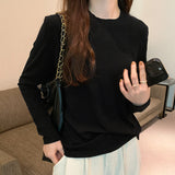 Yipinpay Round Collar Design Feeling Small Flying Sleeved Long-Sleeved T-Shirt Women Wear The New Autumn Style Top With Bottom