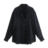 Yipinpay Spring Style New Spring Satin Texture Classic Shirt 7969046