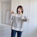 Yipinpay New Winter Sweater With Loose Stripes And Casual Sweaters