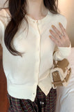 Yipinpay Single-Breasted Knitted Cardigan Jacket Women's Autumn And Winter New Style Underwear Soft Waxy Leisure Lazy Sweater