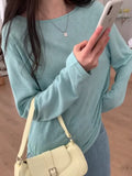 Sunscreen Shirt Mask Long-Sleeved T-Shirt Women's Summer Thin Loose Irregular Fork Bottom Air-Conditioning Blouse