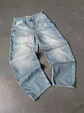 Yipinpay Clothes, Jeans, Y2K Pants, Hip-Hop Letters, Baggy Jeans, Men's Fashion.