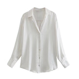 Yipinpay Spring Style New Spring Satin Texture Classic Shirt 7969046