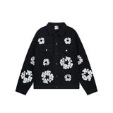 Yipinpay High Street Tide Card Letter Printed Loose Jeans Jacket Men's And Women's Same High Street Suit