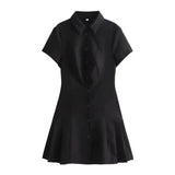 Yipinpay Spring Shirt Style Slim Mini Dress 2674870