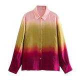 Yipinpay Spring Tie-Dye Printed Fashion Leisure Long-Sleeved Shirt