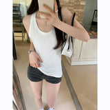 Korean Version Of Solid Color Sling Vest Women's Summer New Design Sense Slim Thin Style Outside Wear Bottom Short Jacket