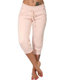 Yipinpay Women's Seven-Cent Pants, Leisure, Slim, High-Waisted Rope Pocket, Sports Pants, Fitness Training, Running Casual Pants