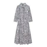 Yipinpay Spring Series Printed Long-Sleeved Belt Dress 5216041