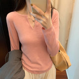 Yipinpay Knitted Sweater For Girls In Autumn And Winter, The New Style Is Chic And Beautiful, With A Slim Bottomed Sweater In The Collar