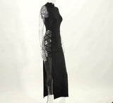 Yipinpay Sexy High-Forked Strap Dress Spring 2024 New Vest Solid Color Dress For Women