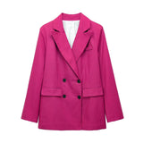 Yipinpay New Women's Double-Breasted Suit Jacket Straight Trousers 8194394 8003394