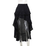 Yipinpay Spring 2024 New Hot Girls Dragging Skirt Dark Wind Retro Irregular Half Skirt