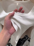 2025 New Spring And Autumn Style Threaded Square Collar Long-Sleeved T-Shirt Women's High Waist Leaky Navel Minority Solid Color Undercoat
