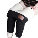 Yipinpay And Winter Cashmere Leggings, Leather Standard Trousers, Warm, Solid Color, Velvet, Thickened Trousers, Tights.