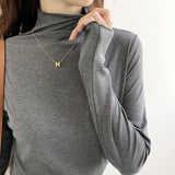 Agaric Edge Long-Sleeved Blouse 2025 Early Spring New Women's T-Shirt White Threaded High-Neck Bottomed Shirt