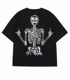 Yipinpay Loose Y2k Top Happy Hip Hop Print Short-Sleeved Goth T-Shirt Lovers' Sweatshirt Men's Wear