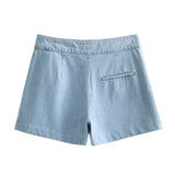 Yipinpay New Pleated Fashion Short Denim Skirt 6147102