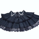 Yipinpay Halloween Autumn New High Waist With A Cross Chain Punk Style Lace Spicy Skirt Girl