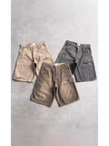 Yipinpay Tide Brand Vibe Overalls Denim Shorts For Men And Women High Street Ruffian Handsome Heavy Weight Washing Neutral