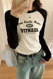 Yipinpay Spice Girl Vintage Long-Sleeved T-Shirt A New Autumn T-Shirt With A Round Collar And A Short Blouse