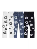 Yipinpay High Street Tide Card Letter Printed Loose Jeans Jacket Men's And Women's Same High Street Suit