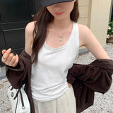 Korean Version Of Solid Color Sling Vest Women's Summer New Design Sense Slim Thin Style Outside Wear Bottom Short Jacket