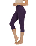 Yipinpay Women's Yoga Pants Large Size Seven Cents Trousers Pocket Solid Color High Waist Fitness Exercise Leggings
