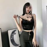 Yipinpay 212005 Sexy Lace Sling Vest Feminine Slim Spicy Girl Navel Blouse