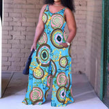Yipinpay Large-Size Women's Wear New Fashion Printed Loose Suspenders Jumpsuit