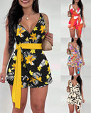 Yipinpay Independent Station Spring And Summer New Printed Belt Shorts Set In Stock