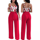 Yipinpay Independent Station Spring And Summer New Fashion Printing Suspenders To Attract 2-Piece Sets Of Trousers