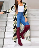 Yipinpay Autumn And Winter Women's Wear New Long-Sleeved Printing Long-Style Leisure Long-Style Coat