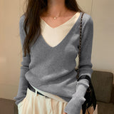 Yipinpay V Holiday Two Colored Age-Reducing Sweaters A New Long-Sleeved Sweater For Women In Autumn And Winter