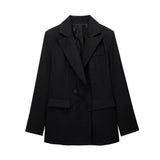 Yipinpay New Women's Double-Breasted Suit Jacket Straight Trousers 8194394 8003394