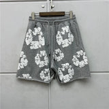 Yipinpay 2024 New Black And Gray Printed Shorts For Men And Women With High Quality Rope Shorts