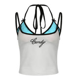 Hot Girl Girl Bowknot Thin Halter Top Ins Trend Slim Vest 2024 New Style