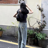 Solid Color V-Neck Straight Shoulder T-Shirt Women's Short-Sleeved Slimming Style Summer New Exposed Collarbone Blouse