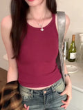 Retro Sling Vest For Women In Summer, The New Beautiful Back Wears A Sexy Spicy Girl Slim, Short Bottomed Top.