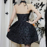 Yipinpay Halloween Dress A New Winter Style Dress With A Cross Neck And A Dark Waist