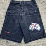 Yipinpay Y2K Vintage Denim Shorts Men's Harajuku Punk High-Waisted Denim Shorts