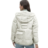 Yipinpay Station Down Cotton-Padded Jacket 2024 New Women's Winter Thickened Cotton-Padded Jacket Popular Style Bright Color Vertical Collar Cotton-Padded Jacket