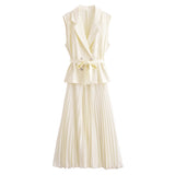 Yipinpay New Pleated Vest Dress 3897166