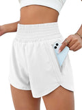 Yipinpay Women's Sports Shorts Quick-Dry Loose Leisure High-Waist Side Zipper Fitness Yoga Three-Point Shorts