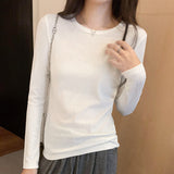 Yipinpay New Slim T-Shirt With Long Sleeves And A Round Collar Shirt In Autumn And Winter.